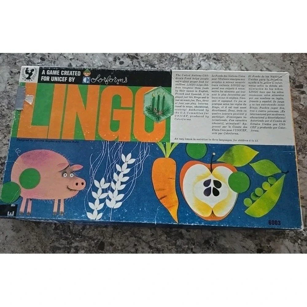 Vintage LINGO Game By Colorforms #6003 Unicef Children's‎ Language Learning Game